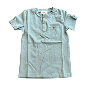 NEW Sawyer & Finn Dusty Blue Tab Tee Sz 4
